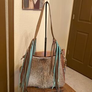 Crimson Willow Saddle Bag w/Fringed Strap Like New!